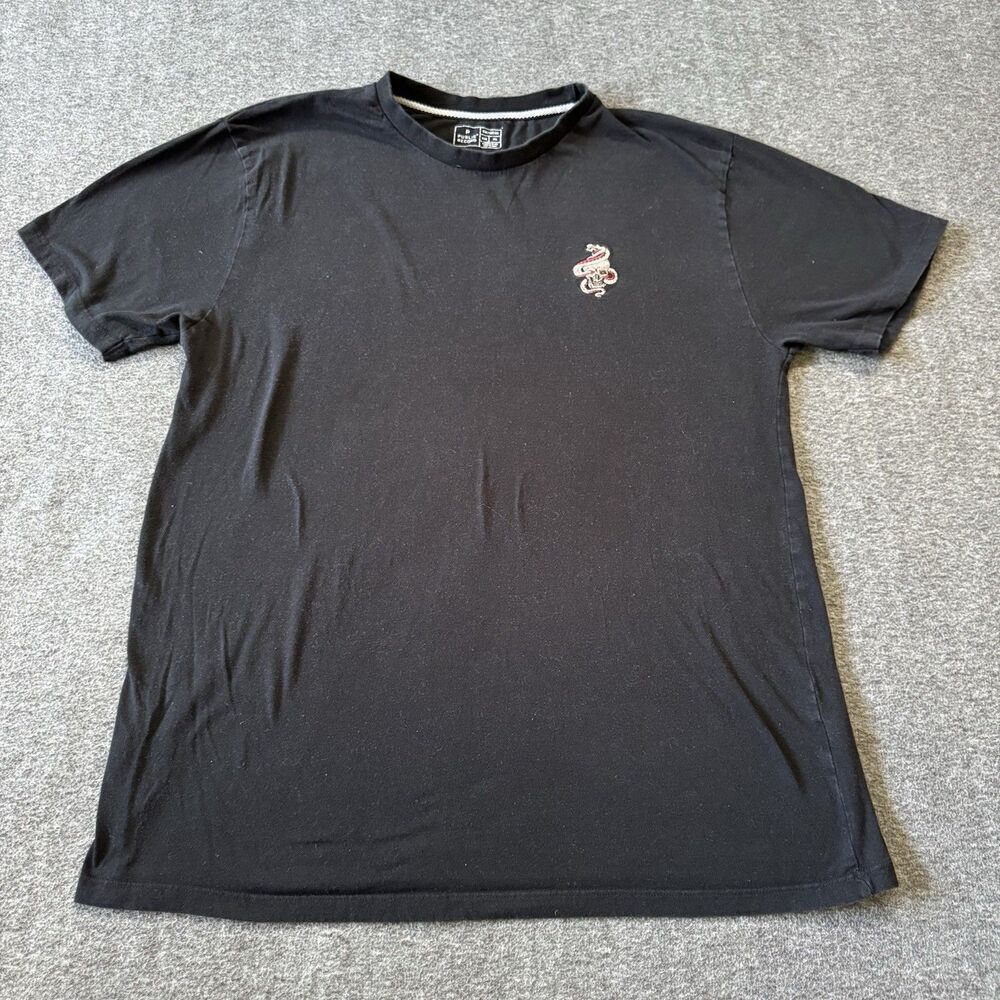 Public Record Knitwear Black Tee Skull With Snake XXL 2XL